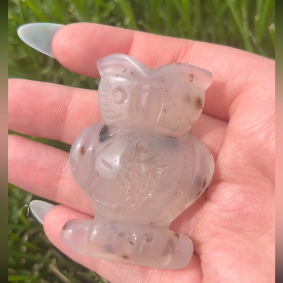 Druzy Agate Owl Carving✨ - Picture 1 of 4
